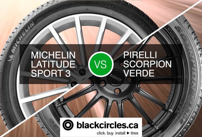 The Michelin Latitude Sport 3 tire versus the Pirelli Scorpion Verde tire