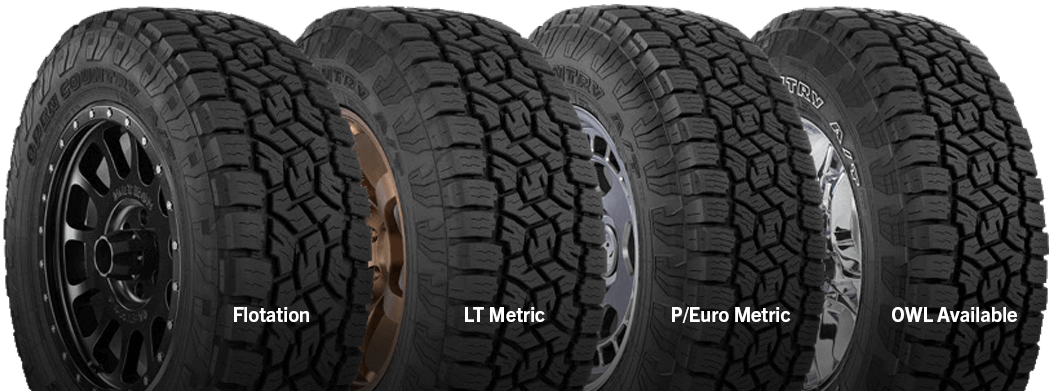 Four Toyo Open Country A/T III tires.