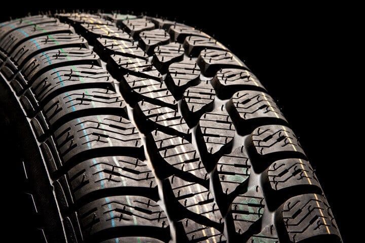 close up of tire treads