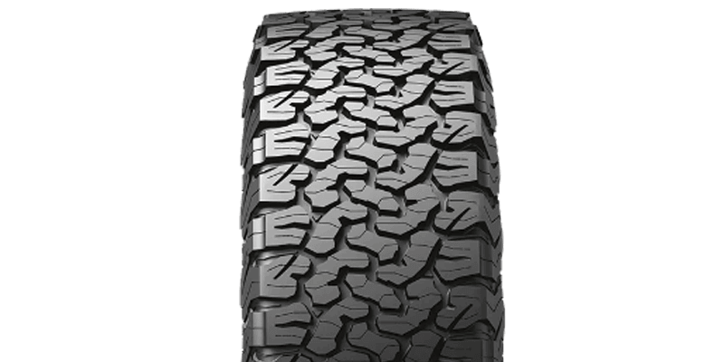 Half view of the BFGoodrich KO2 tire.