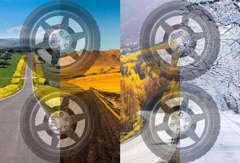 The four tires representing the all-seasons tires