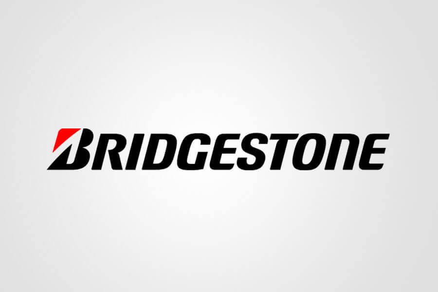 BRIDGESTONE logo, gray white background
