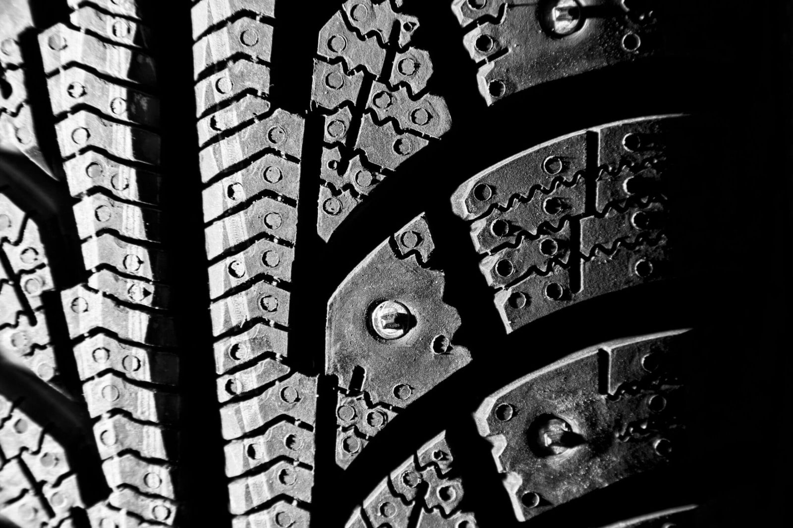 close-up of a winter tire
